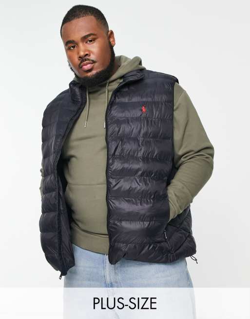 Polo Ralph Lauren - Big & Tall - Terra - Lichtgewicht gewatteerde bodywarmer in polo zwart