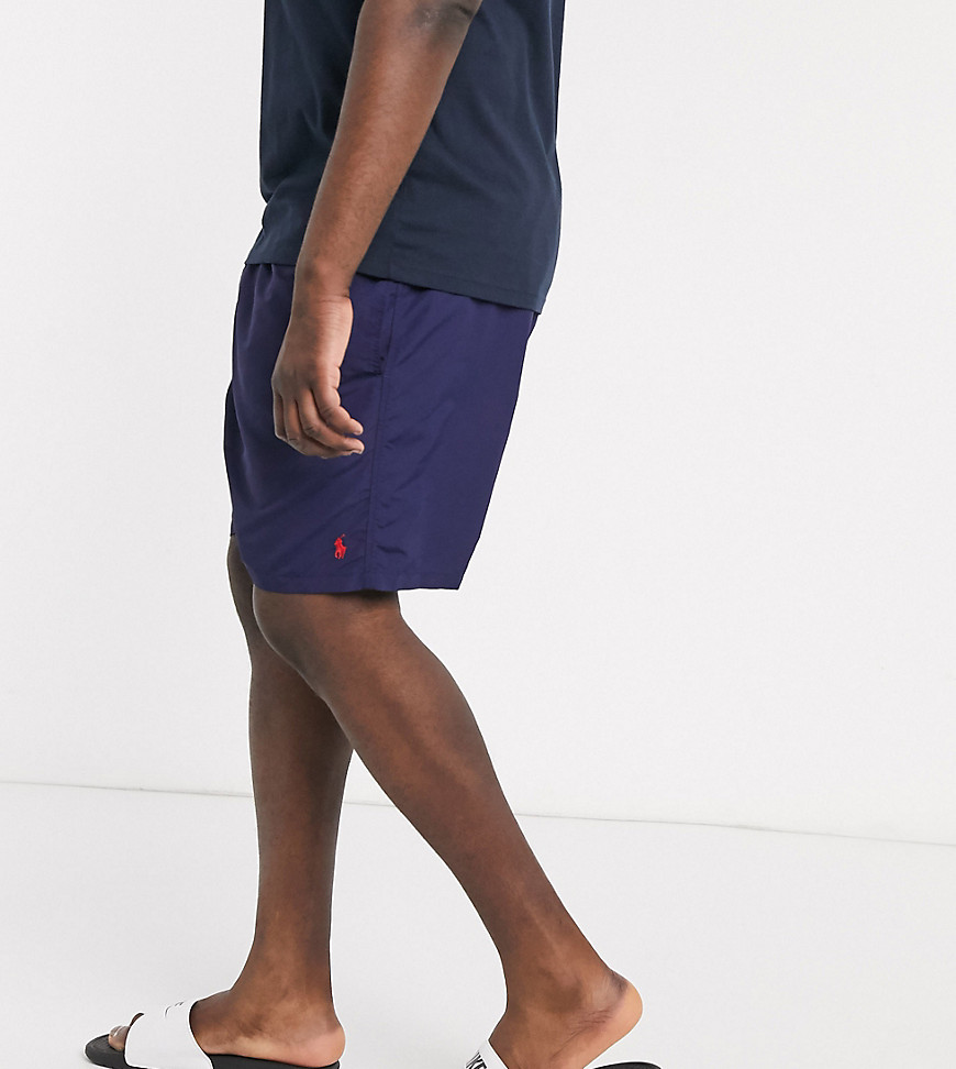 Polo Ralph Lauren – Big & Tall – Traveler – Marinblå badshorts med logga