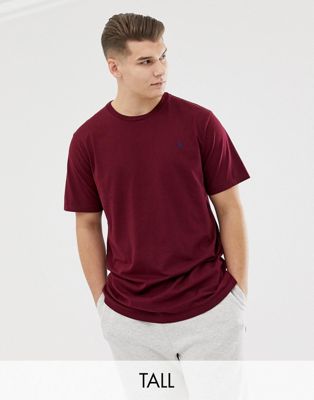 Polo Ralph Lauren – Big & Tall – Vinröd t-shirt med rund halsringning och spelarlogga