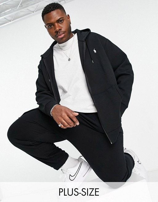 Polo Ralph Lauren Big & Tall zip up hoodie in black