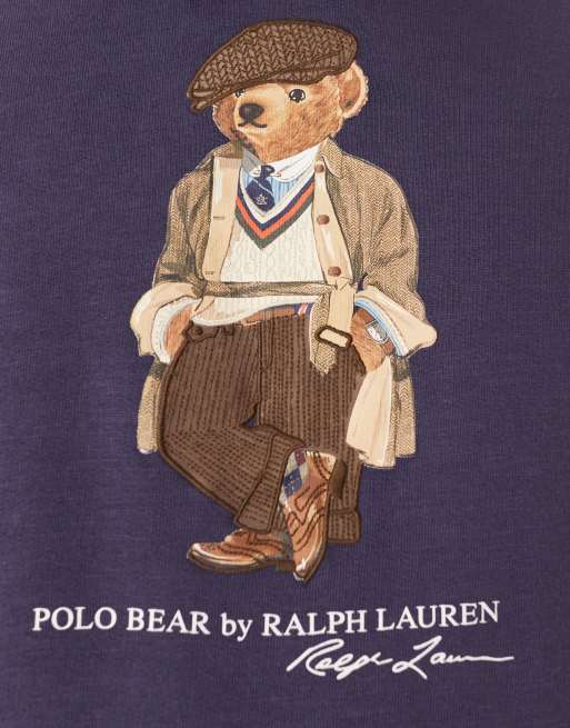 Polo Ralph Lauren - Blå fleece-hættetrøje med klassisk 'Cap Bear'-logoprint, 3 af 5