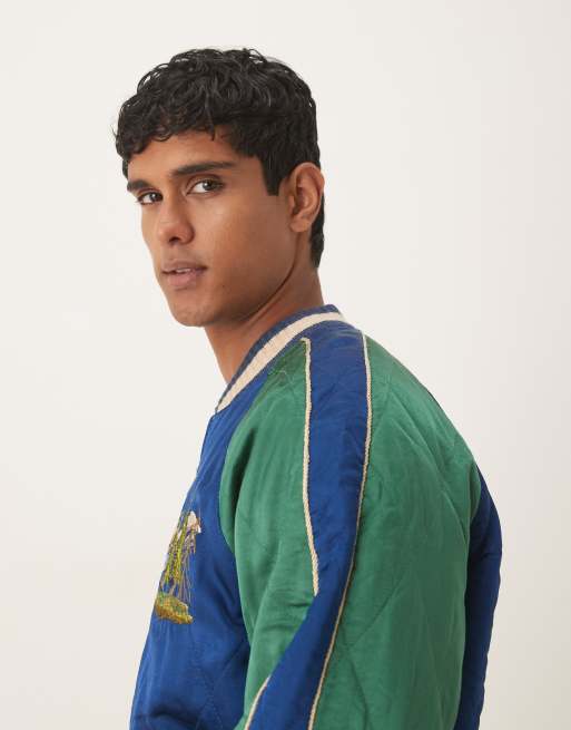 Polo Ralph Lauren - Blå/grøn bomber-jakke med grafisk print, 2 af 5
