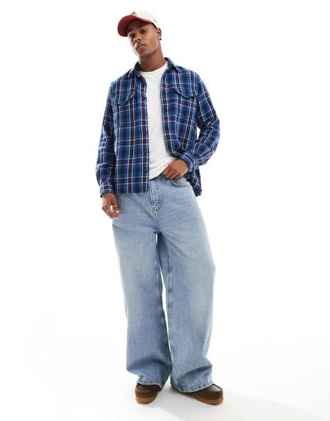 Polo Ralph Lauren - Blå/marineblå og klassisk skjorte med tern i oversized pasform - view 1