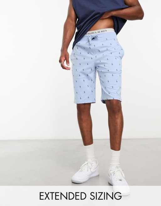 Polo Ralph Lauren – Blå mysshorts med heltäckande ponnylogga