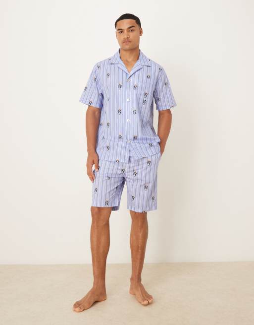 Polo Ralph Lauren - Blå pyjamasshorts med striber samt bamseprint, 2 af 5