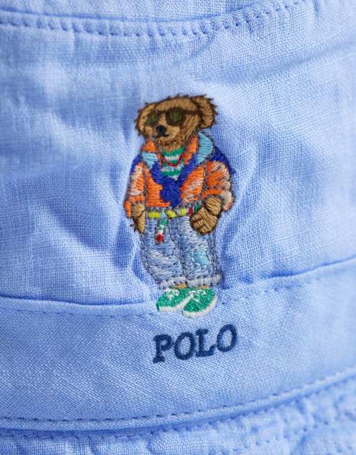Polo Ralph Lauren – Blå solhatt med broderad björn, 2 av 3