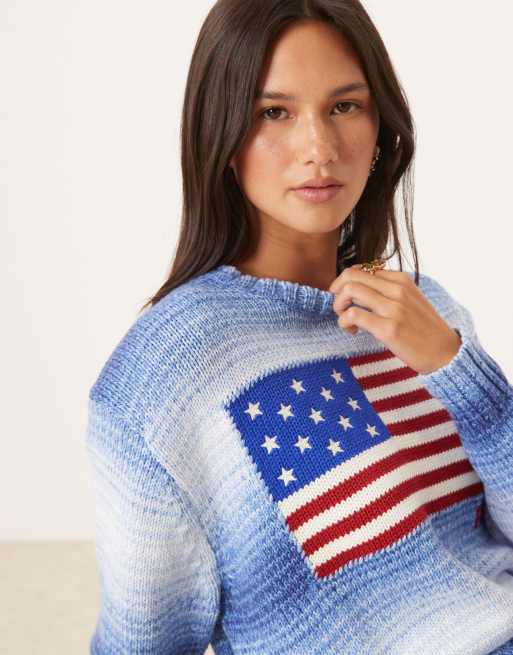 Polo Ralph Lauren – Blå, stickad tröja med flagga, 4 av 4