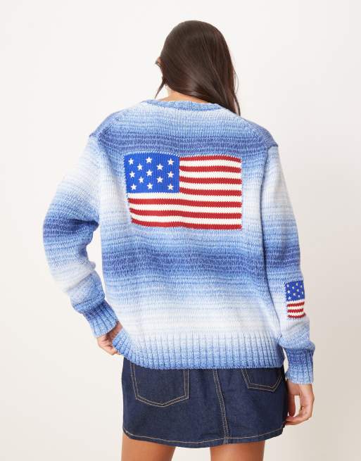 Polo Ralph Lauren - Blå striktrøje med flagmotiv, 2 af 4
