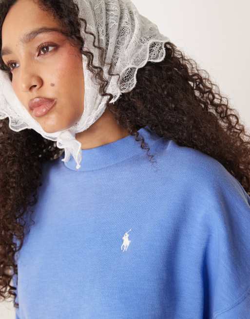Polo Ralph Lauren – Blå sweatshirt med ledig passform och tryck baktill, 2 av 4