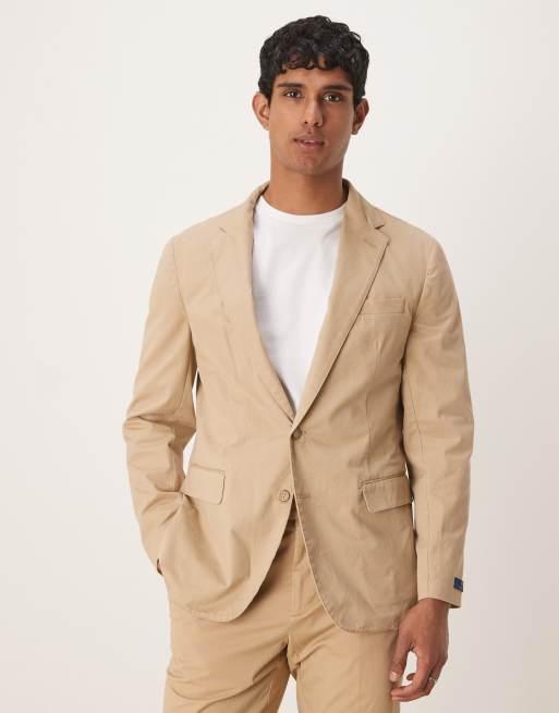 Polo Ralph Lauren - Blazer chino in cotone elasticizzato con 2 bottoni color cuoio in coordinato