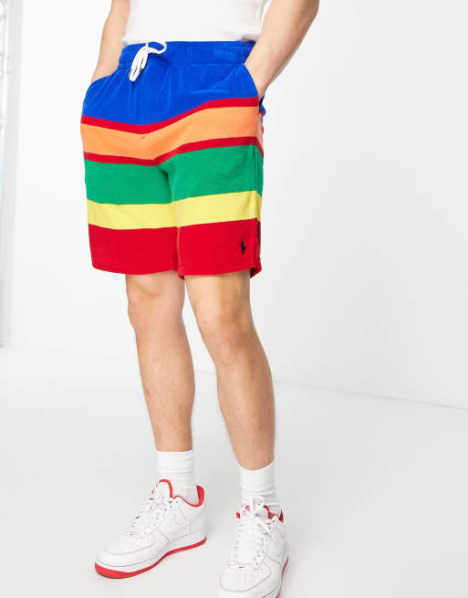 Polo Ralph Lauren block stripe sweat shorts co ord in multi ASOS