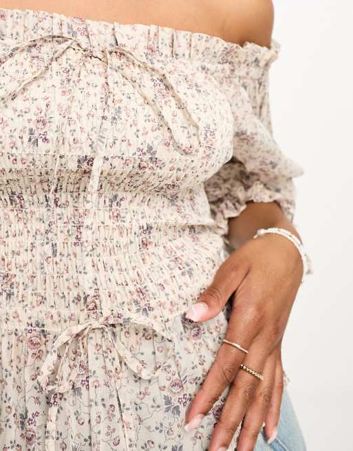 Polo Ralph Lauren - Blouse style bohème à imprimé fleuri - Crème, 2 de 4