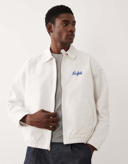 Polo Ralph Lauren - Blouson Harrington avec broderie vache au dos - Blanc, 3 de 5