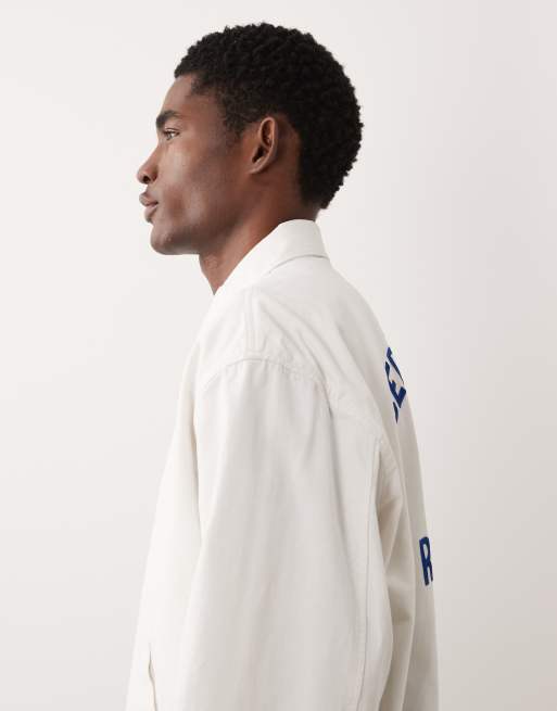 Polo Ralph Lauren - Blouson Harrington avec broderie vache au dos - Blanc, 4 de 5