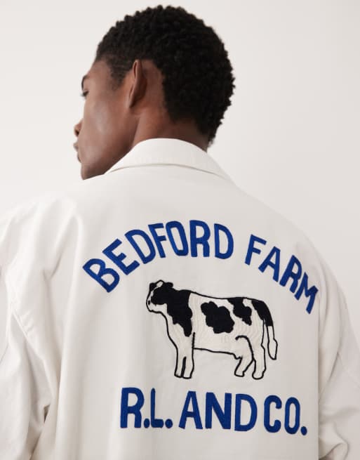 Polo Ralph Lauren - Blouson Harrington avec broderie vache au dos - Blanc, 5 de 5