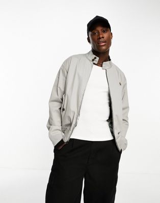 Polo Ralph Lauren icon logo twill harrington jacket in grey - ASOS Price Checker