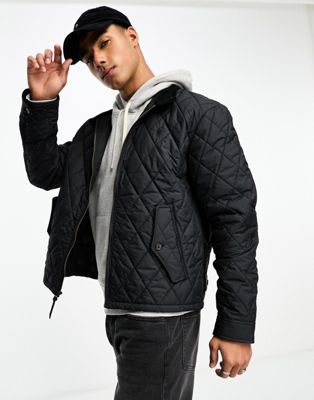 Polo Ralph Lauren icon logo quilted insulated harrington jacket in black - ASOS Price Checker