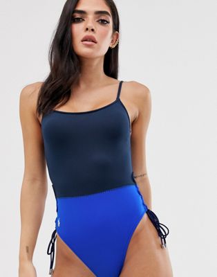 ralph lauren blue swimsuit