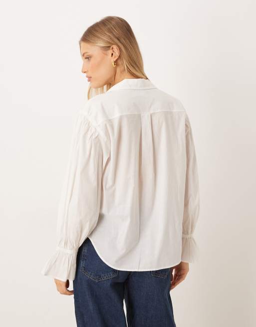 Polo Ralph Lauren - Boho blouse met icoonlogo en ruches in wit, 3 van 4