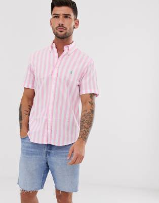 pink short sleeve ralph lauren shirt