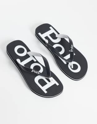  bolt logo flip flop  and white