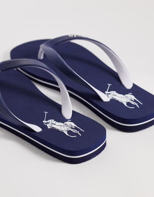 Polo Ralph Lauren bolt logo thongs in navy and white, 4 of 4