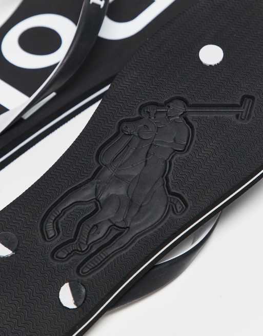 Polo Ralph Lauren Bolt thongs in black with logo , 3 of 3