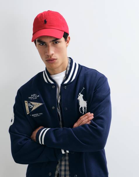 Polo Ralph Lauren bomber à grand logo bleu marine - view 1
