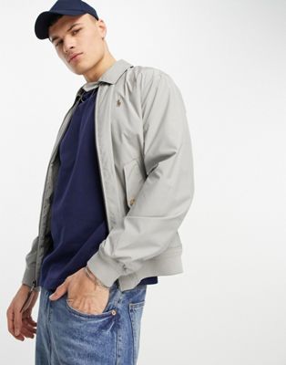 Polo Ralph Lauren packable icon logo harrington bomber jacket in grey - ASOS Price Checker