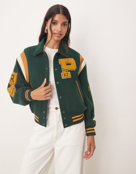 Polo Ralph Lauren bomber jacket with P-logo in green - view 1