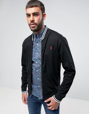 bomber jacket with polo shirt