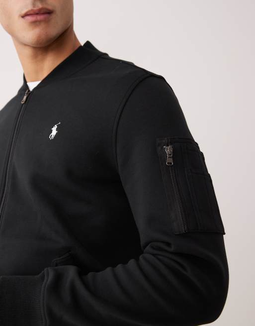Polo Ralph Lauren - Bomber molletonné en double maille de jersey avec logo emblématique - Noir, 5 de 5