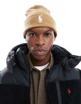 Polo Ralph Lauren - Bonnet en maille de coton à logo emblématique - Fauve-Marron