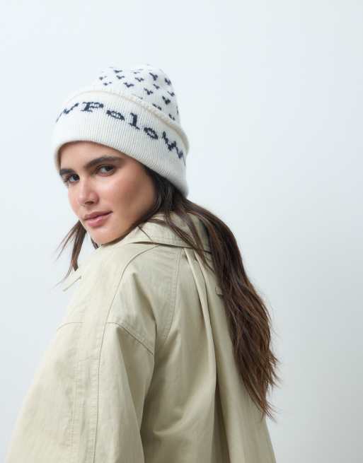 Polo Ralph Lauren bonnet imprimé de Noël crème et marine, 3 de 3