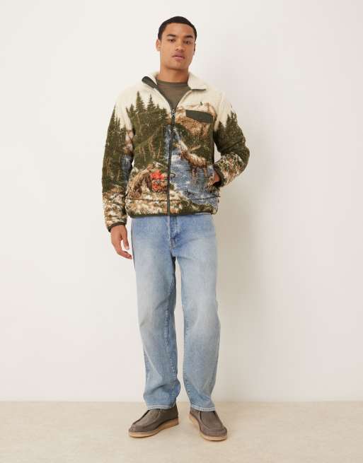 Polo Ralph Lauren - Borg jack met outdoor landschapsprint en rits in multi, 2 van 5