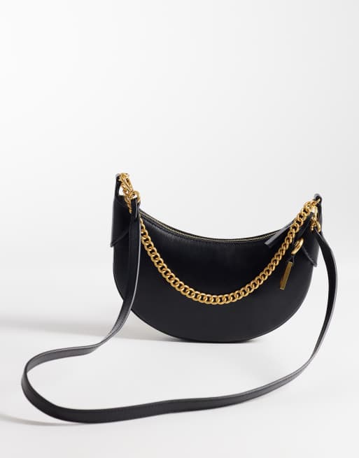 Polo Ralph Lauren borsa a spalla in pelle nera, 4 di 4