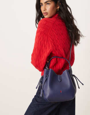 BORSONE BLU SCURO | TRACOLLA REGOLABILE | TASCHE ESTERNE CON ZIP