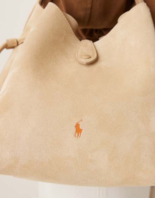 Polo Ralph Lauren - Borsa a tracolla écru in 100% pelle scamosciata, 3 di 4