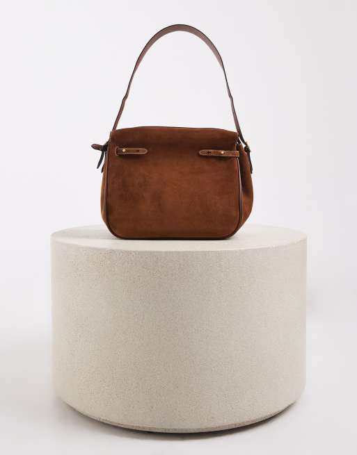 Polo Ralph Lauren borsa grande in camoscio marrone, 3 di 4