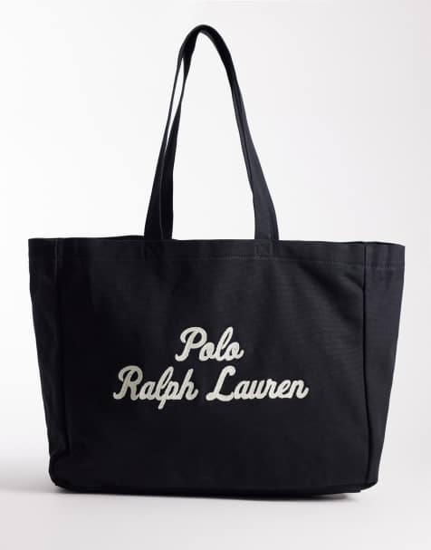 Polo Ralph Lauren - Borsa shopping in tela ricamata nera - view 1