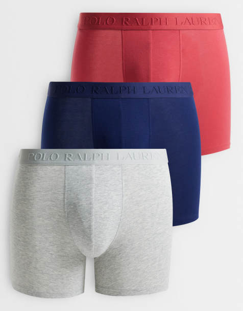 Polo Ralph Lauren boxer brief avec logo ton sur ton en bleu marine, blanc et rouge - view 1