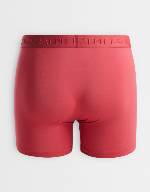 Polo Ralph Lauren boxer brief con logo tono su tono in navy, bianco e rosso, 3 di 3