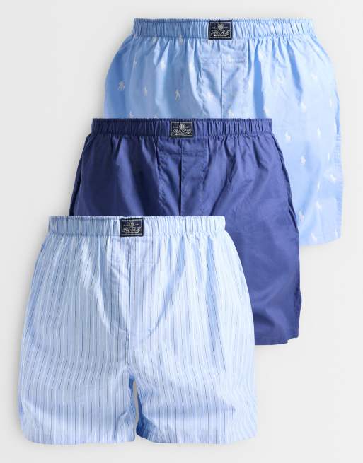 Polo Ralph Lauren boxer in cotone 3 pack blu multicolore, 1 di 3