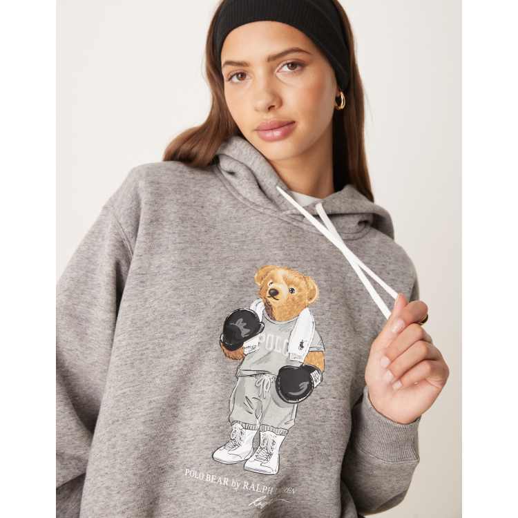 Stradivarius Grey Teddy Bear Hoodie Polo Ralph Lauren Boxing Bear
