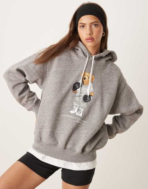 Polo Ralph Lauren boxing bear hoodie in grey ASOS