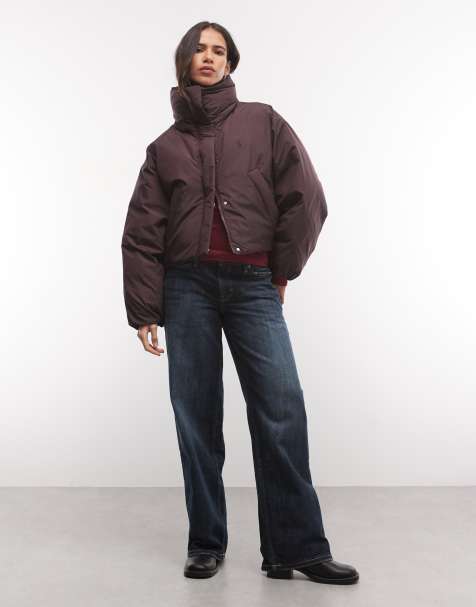 Polo Ralph Lauren boxy puffer in chocolate brown - view 1