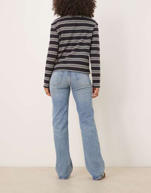 Polo Ralph Lauren bruini wash 5 pocket boot cut flared jeans in blue wash, 3 of 5