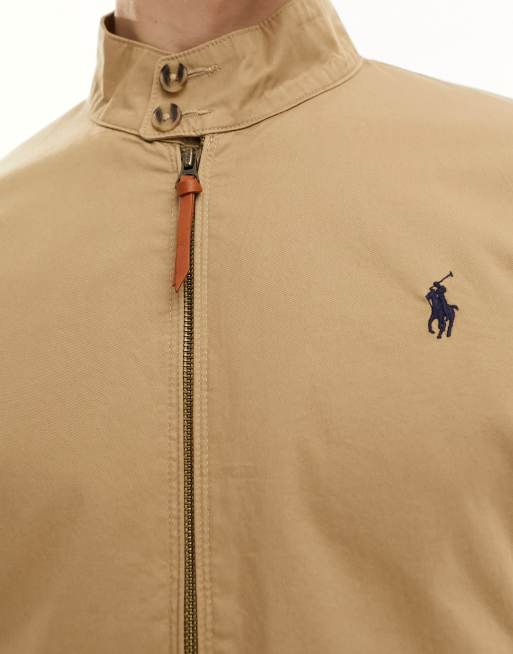 Polo Ralph Lauren – Brun harrington-jacka i twill med ikonlogga, 4 av 4