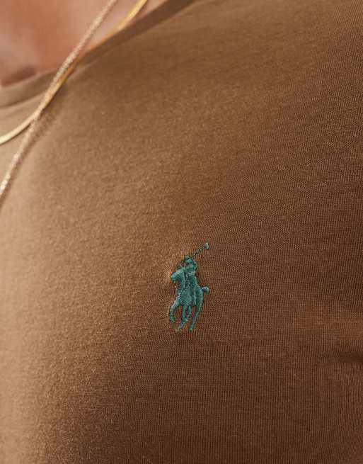Polo Ralph Lauren - Brun t-shirt med logoikon, 3 af 4