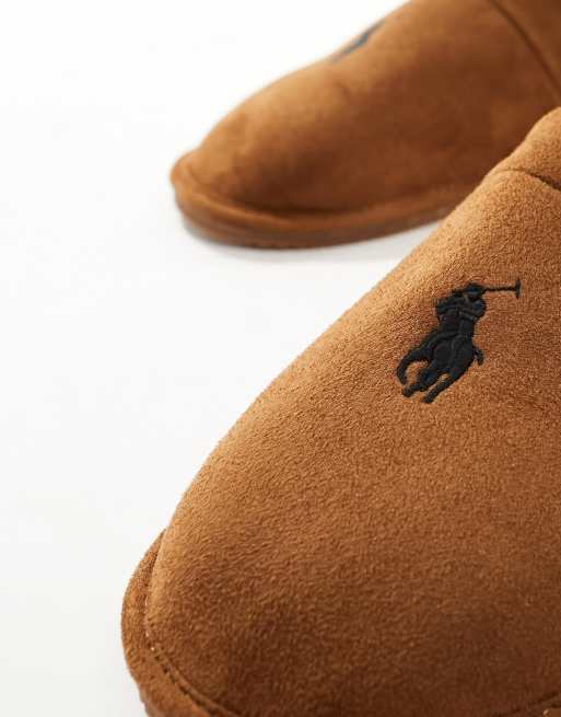 Polo Ralph Lauren – Bruna tofflor med svart logga, 3 av 4